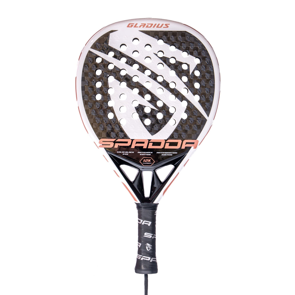 Spadda Gladius 12K Black Carbon padel racket – front view
