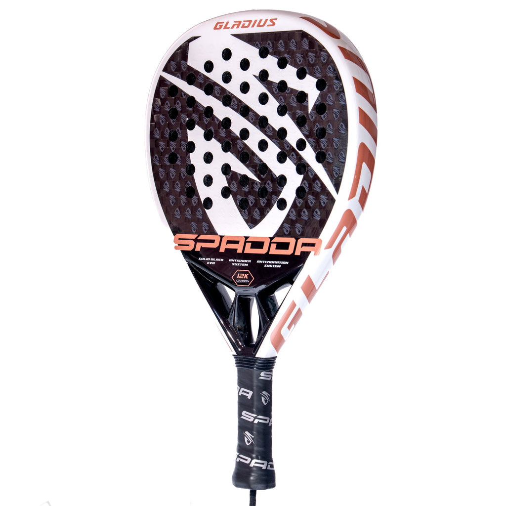 Spadda Gladius 12K Black Carbon padel racket – full racket view