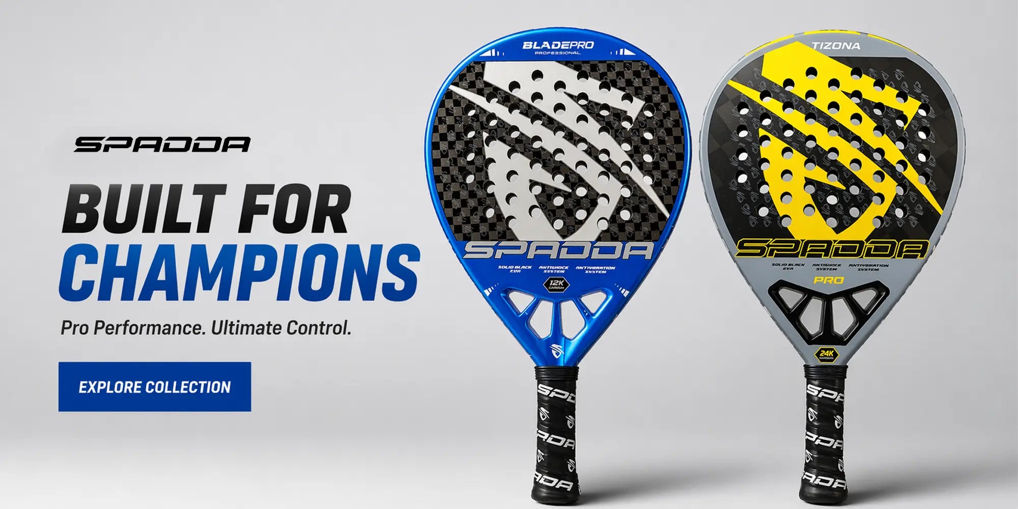 Spadda Blade Pro and Tizona Pro padel rackets – Built for Champions